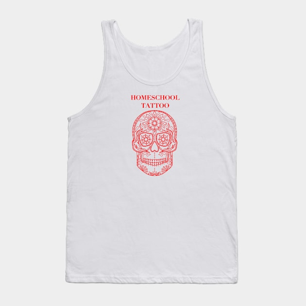 HomeSchoolTattoo Sugarskull (RED) Tank Top by HomeSchoolTattoo